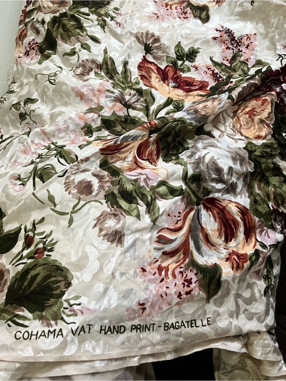 (11 yards) Cohama Hand Print Bagatelle Floral Fabric.